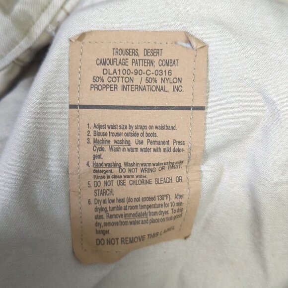Vintage Military Pants Men's Medium Regular Chocolate Chip Desert Camo Cargo 90s - Picture 12 of 13